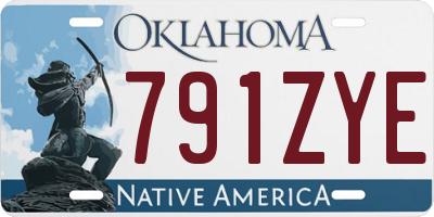 OK license plate 791ZYE