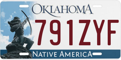 OK license plate 791ZYF