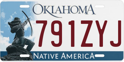 OK license plate 791ZYJ