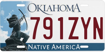 OK license plate 791ZYN