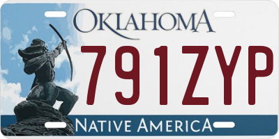OK license plate 791ZYP