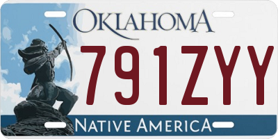 OK license plate 791ZYY