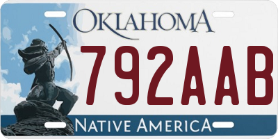 OK license plate 792AAB