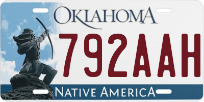 OK license plate 792AAH