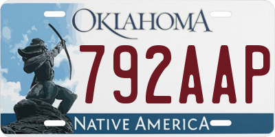 OK license plate 792AAP