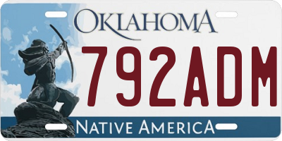 OK license plate 792ADM