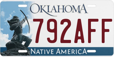 OK license plate 792AFF