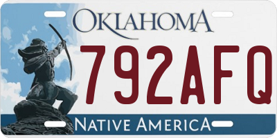 OK license plate 792AFQ