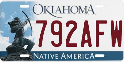 OK license plate 792AFW
