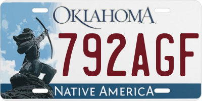 OK license plate 792AGF