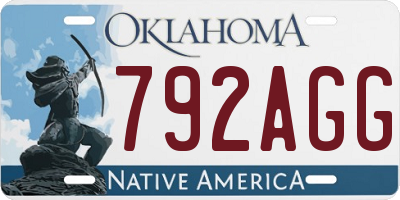 OK license plate 792AGG