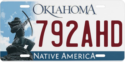 OK license plate 792AHD