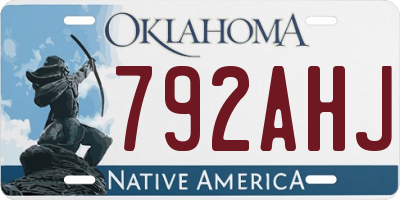 OK license plate 792AHJ