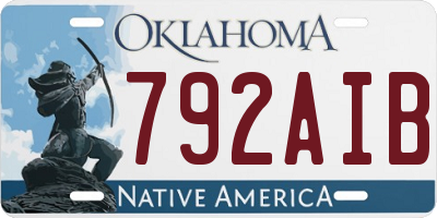 OK license plate 792AIB