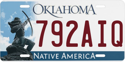 OK license plate 792AIQ