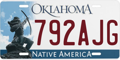 OK license plate 792AJG