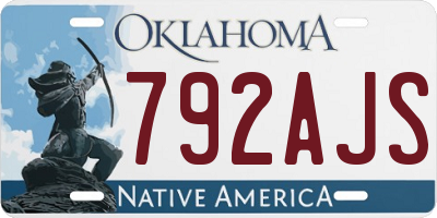 OK license plate 792AJS