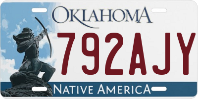 OK license plate 792AJY