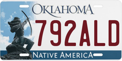 OK license plate 792ALD