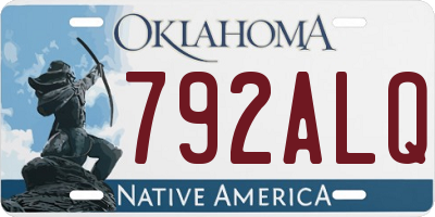OK license plate 792ALQ