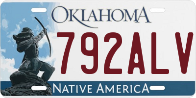 OK license plate 792ALV