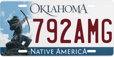 OK license plate 792AMG