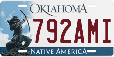 OK license plate 792AMI