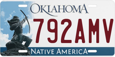 OK license plate 792AMV