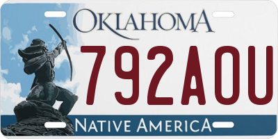 OK license plate 792AOU