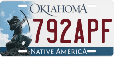 OK license plate 792APF