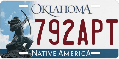 OK license plate 792APT