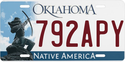 OK license plate 792APY