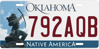 OK license plate 792AQB