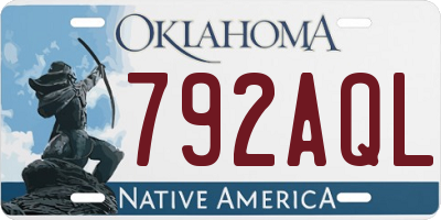 OK license plate 792AQL