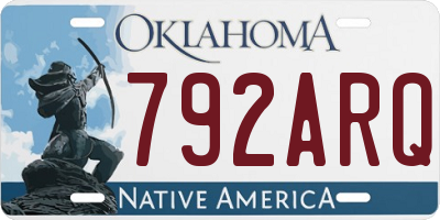 OK license plate 792ARQ