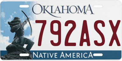 OK license plate 792ASX