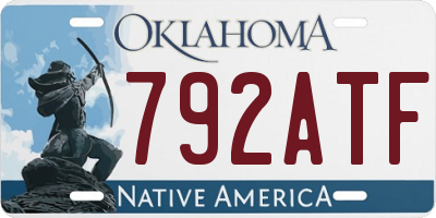 OK license plate 792ATF