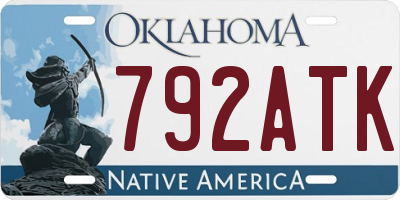 OK license plate 792ATK