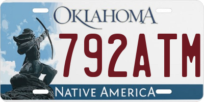 OK license plate 792ATM