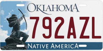 OK license plate 792AZL