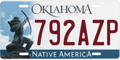 OK license plate 792AZP
