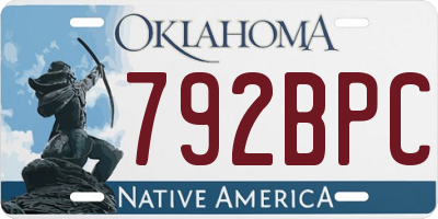 OK license plate 792BPC
