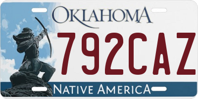OK license plate 792CAZ