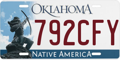 OK license plate 792CFY