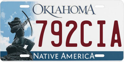OK license plate 792CIA