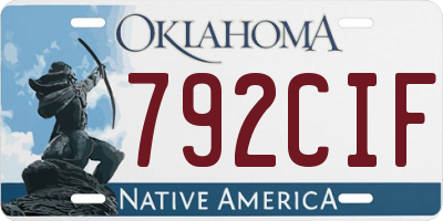 OK license plate 792CIF