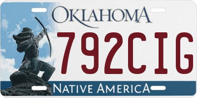 OK license plate 792CIG