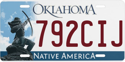 OK license plate 792CIJ
