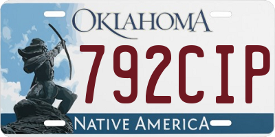 OK license plate 792CIP