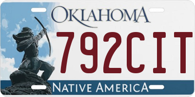 OK license plate 792CIT